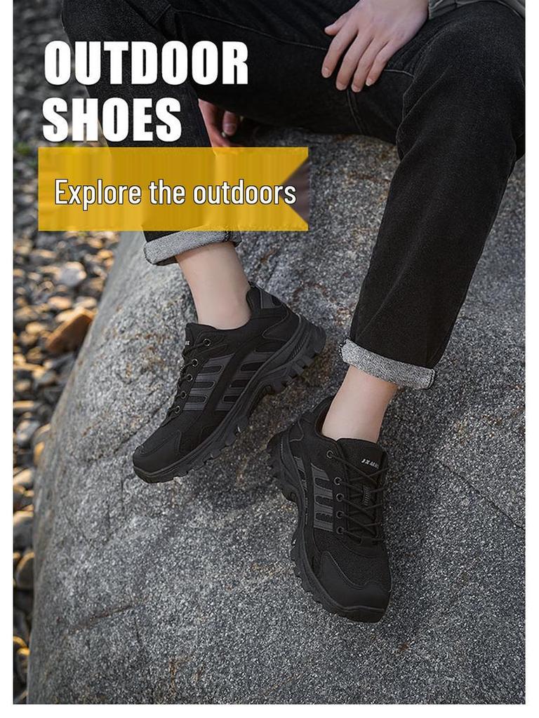 2026 Men's Breathable Mesh Low-Top Non-Slip Hiking Shoes - Large Size & Lightweight