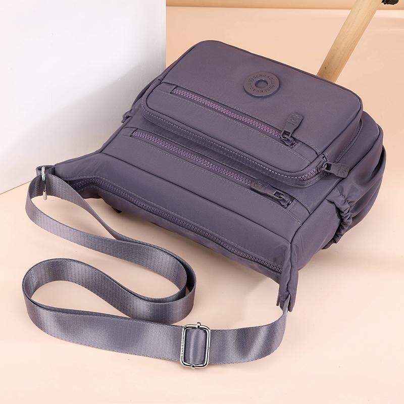 Women's Bag Multi-Layer Zipper Shoulder Bag Nylon Crossbody Bag