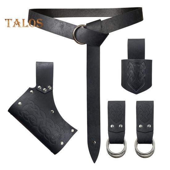 

5 шт./комплект. Середньовічний ремінь. Спідниця. Затиск. Кобура. Підсумок. Набір рогових кобур. Штучна шкіра. Регульовані аксесуари. A чорний