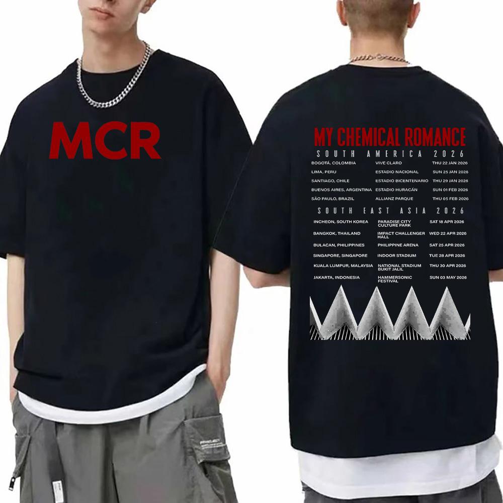 My Chemical Romance Tour 2026 Grafická trička Móda Harajuku Dámská Pánská Topy Léto Vysoce kvalitní Bavlna Krátký rukáv Y2K Trička