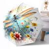 1pc Vibrant Dragonfly Floral Automatic Umbrella with Folding Feature Compact 8 Rib Lightweight Compact Design for Outdoor Daily Use Outdoor Y9