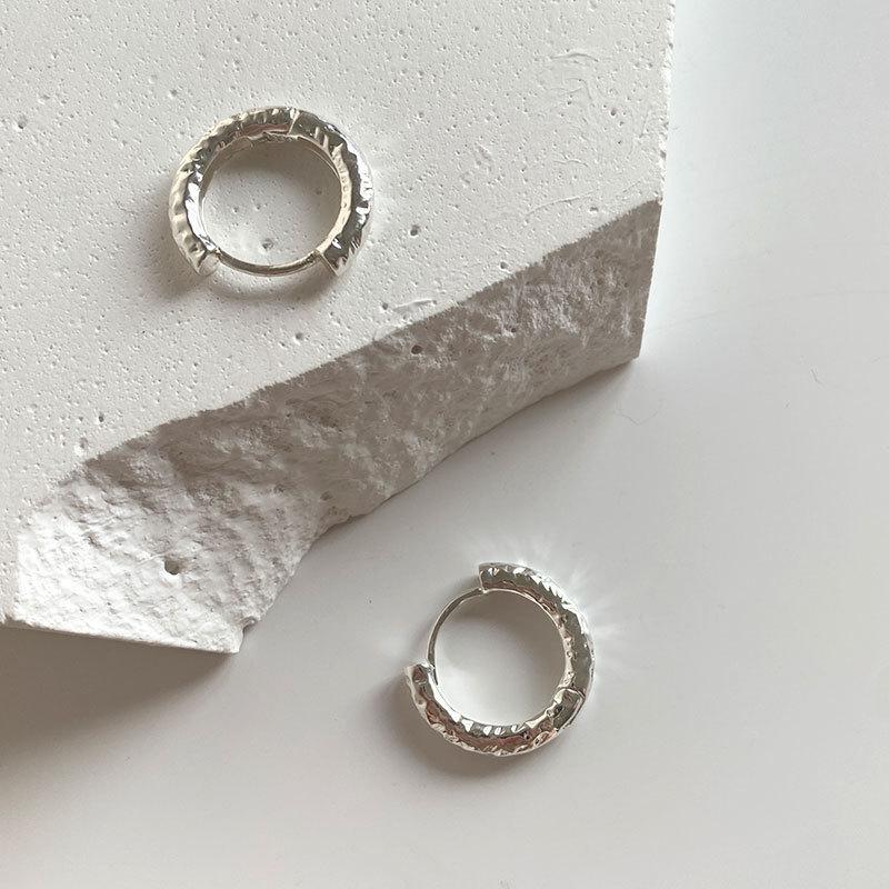 925 Silver Round hoop Earrings Temperament Simple Inlaid for Women Wedding Jewelry Accessories