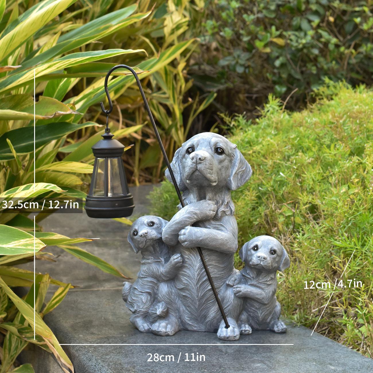 

JYL TS/112,Resin Cement Color Dog Solar Outdoor Light Statue for Villa Sculpture Corridor Lamp One Size сине-серый