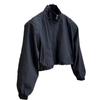 2025 Women's Petite Stand-Up Collar Short Jacket - Spring/Autumn Fashion Workwear Windbreaker