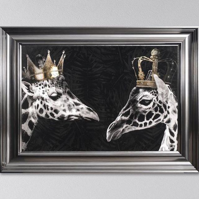 Lion Family Crown Print Canvas Painting Gallery Grade Wall Decor Posters Abstract Animal Autograph Black and White Pictures Gift