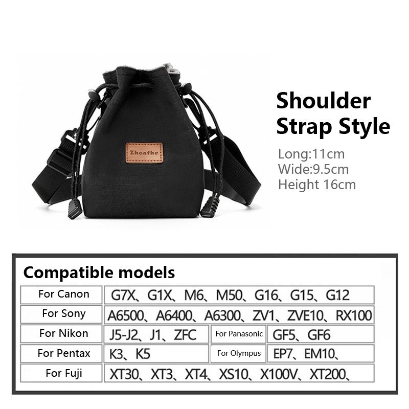 

Camera Bag For Canon Nikon Pentax Fuji Travel Outdoor Single Shoulder Bag Dslr Storage Bag Drawstring Stitching Lens Pouch