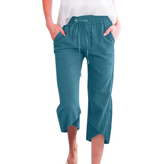 Pantalones cortos para mujer, cintura elástica con cordón ajustable, diseño informal de pierna suelta.