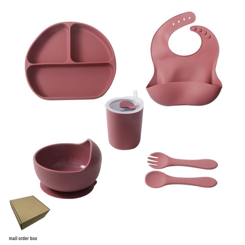 BIBOO Kids Silicone Suction Plate & Utensil Set