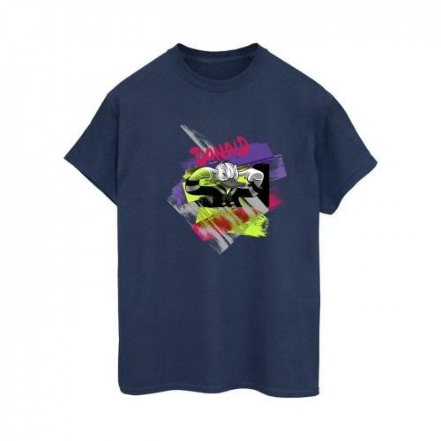 Disney Womens_Ladies Donald Duck Ear Plug Bright Cotton Boyfriend T-Shirt XXXXL