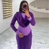 European and American summer new African temperament women's clothing color matching swing collar slim hip wrap dress