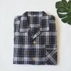 Foreign Trade Original Garment Men's Woven Cotton Plaid Long Sleeve Trousers Pajamas Set Spring and Autumn Casual and Comfortable Breathable Homewear