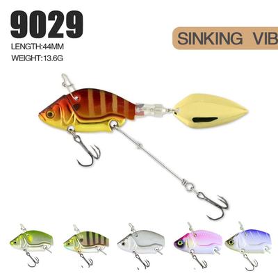 44mm/13.6g Vibration Sequin Spoon Metal Metal Fishing Bait Treble Hook VIB Lure Wobblers Crankbaits