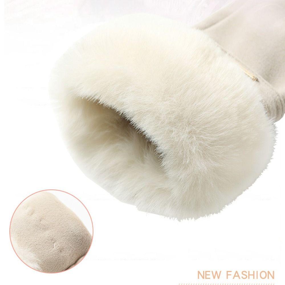 Velvet Winter Gloves Thick Women Mittens Skiing Plush Gloves  Outdoor