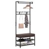 Coat Rack Entryway Coat Hanging Hat Bags Hook Storage Hallway Storage Shelf Footrest Bench Metal Multi Purpose