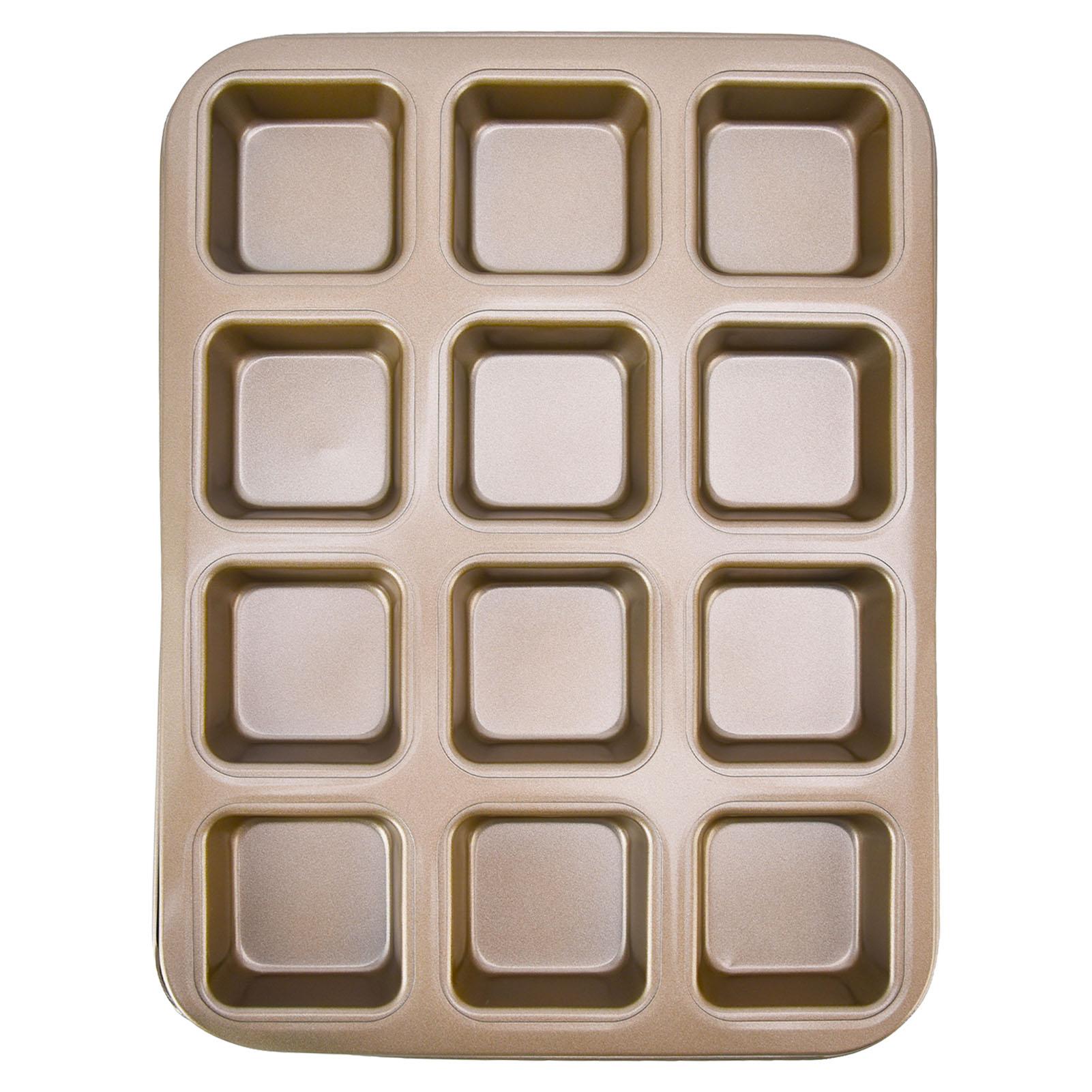 

Loaf Baking Pans 12 Cavity Brownie Baking Pan Carbon Steel Muffin Bakeware Cupcake Bread Divider Mold