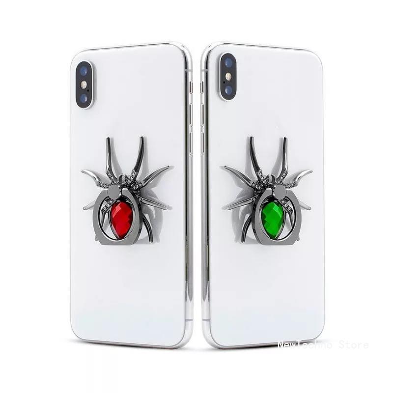 Universal Luxury Diamond Metal Spider Mobile Phone Finger Ring Holder 360 Rotate Stand for iPhone Sumsang Huawei Xiaomi