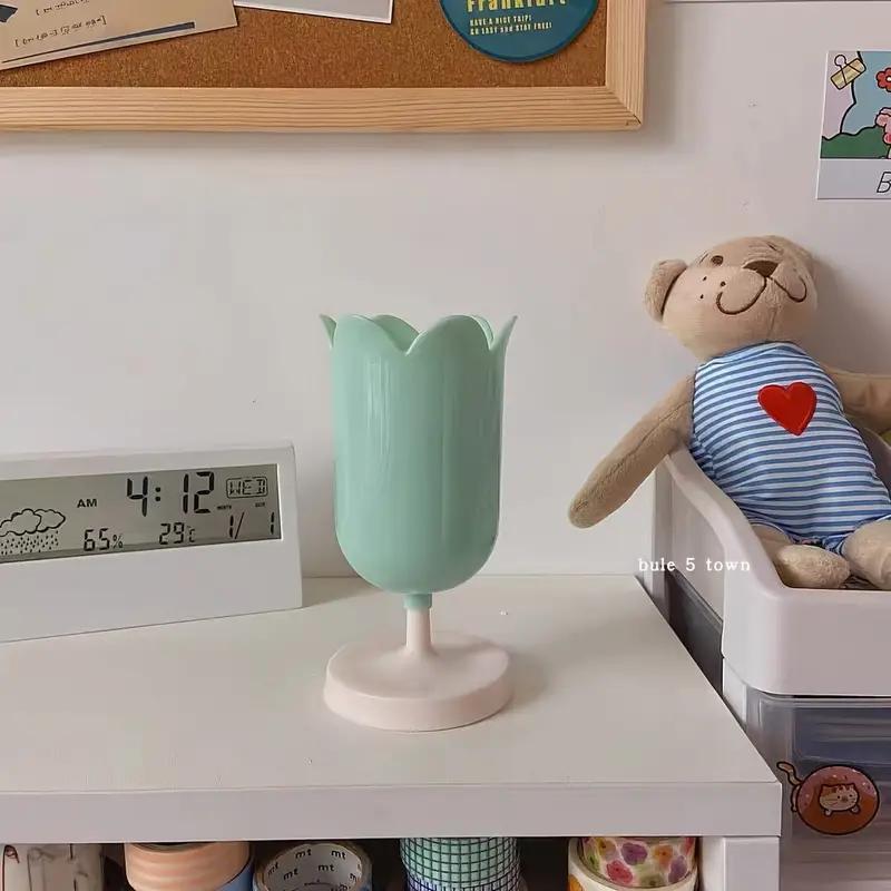 Tulip Flowers Pen Holder Cartoon Cute Creative Girl Student Multifunctional Storage Office Stationery