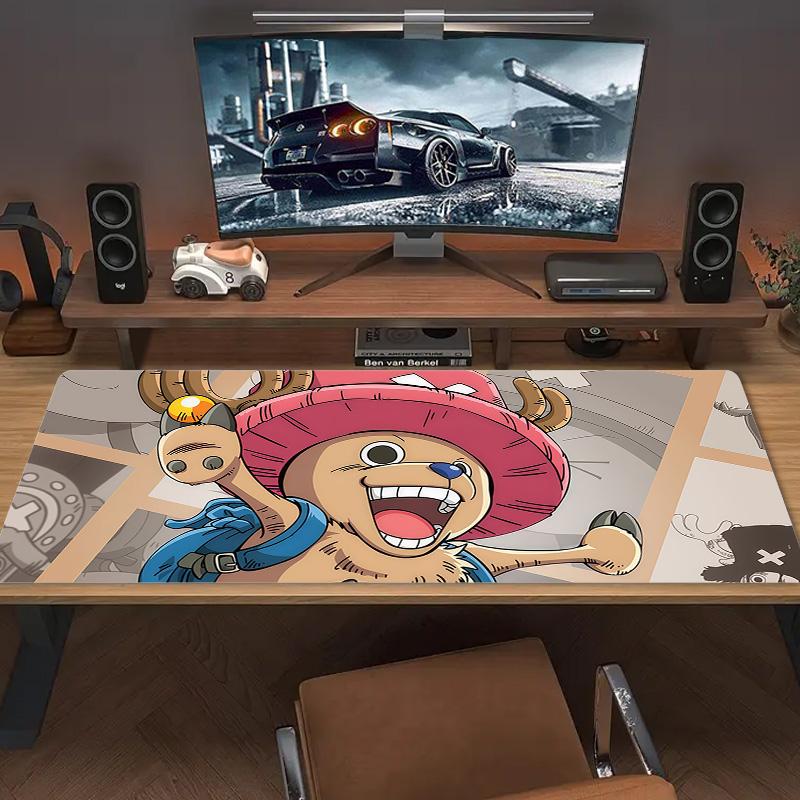 Chopper Excited Jump Cartoon Style Print  Cushion Non-slip Laptop Tablet Big Mousepad XXL Mat Mini PC Playmat With Lock Edge