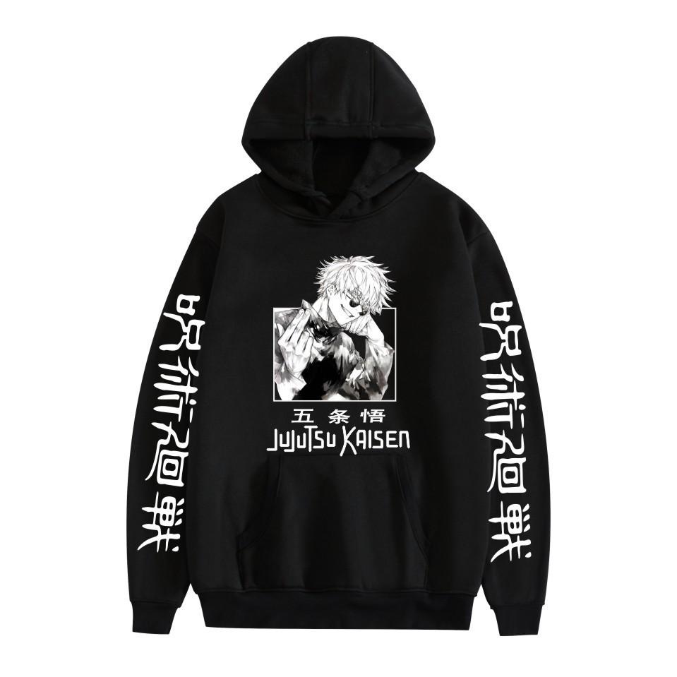 

Unisex Jujutsu Kaisen Hoodie Sweatshirt for Mens Womens CARTOON Printed Cool Streetwear XS чёрный