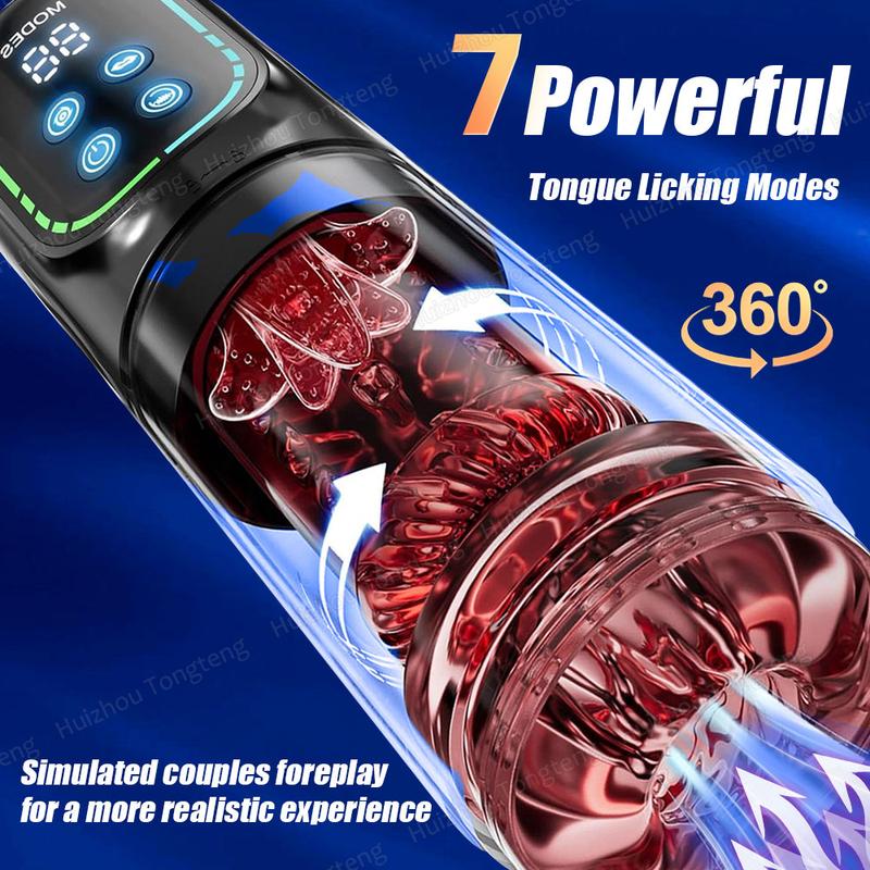 Automatic Thrusting Rotating Male Masturbator Licking Stroker Sucking Blowjob 100% Waterproof Pennis Pump Adult Sex Toys For Men