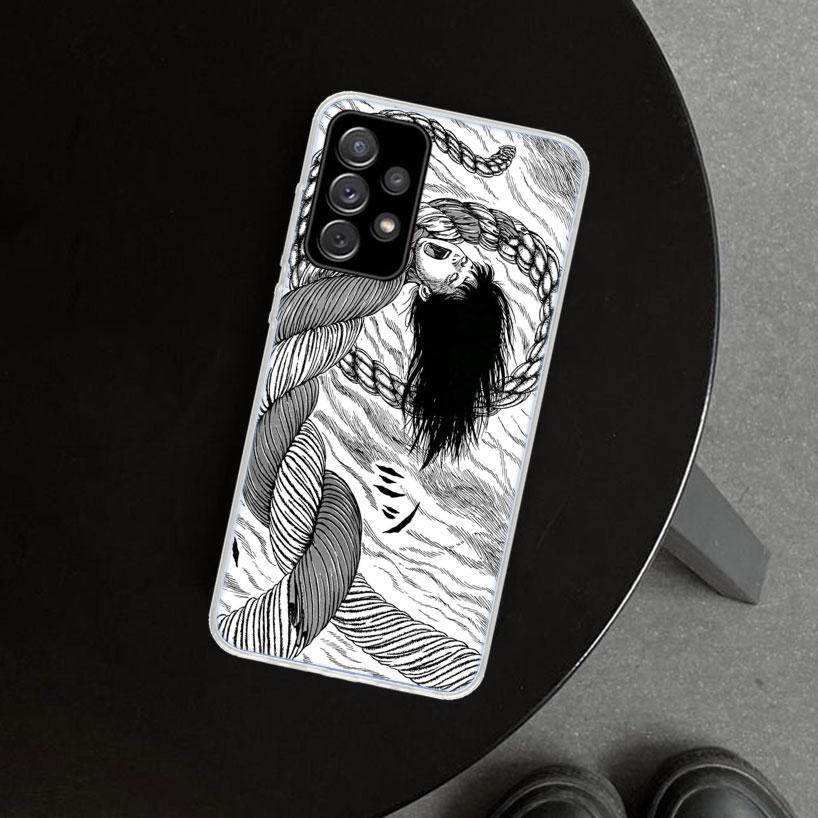 Japanese Horror Manga Style Phone Case Cover For Samsung Galaxy A12 A22 A32 A52 A72 A02S A51 A50S A31 A20S A10S Note 20 Ultra 10