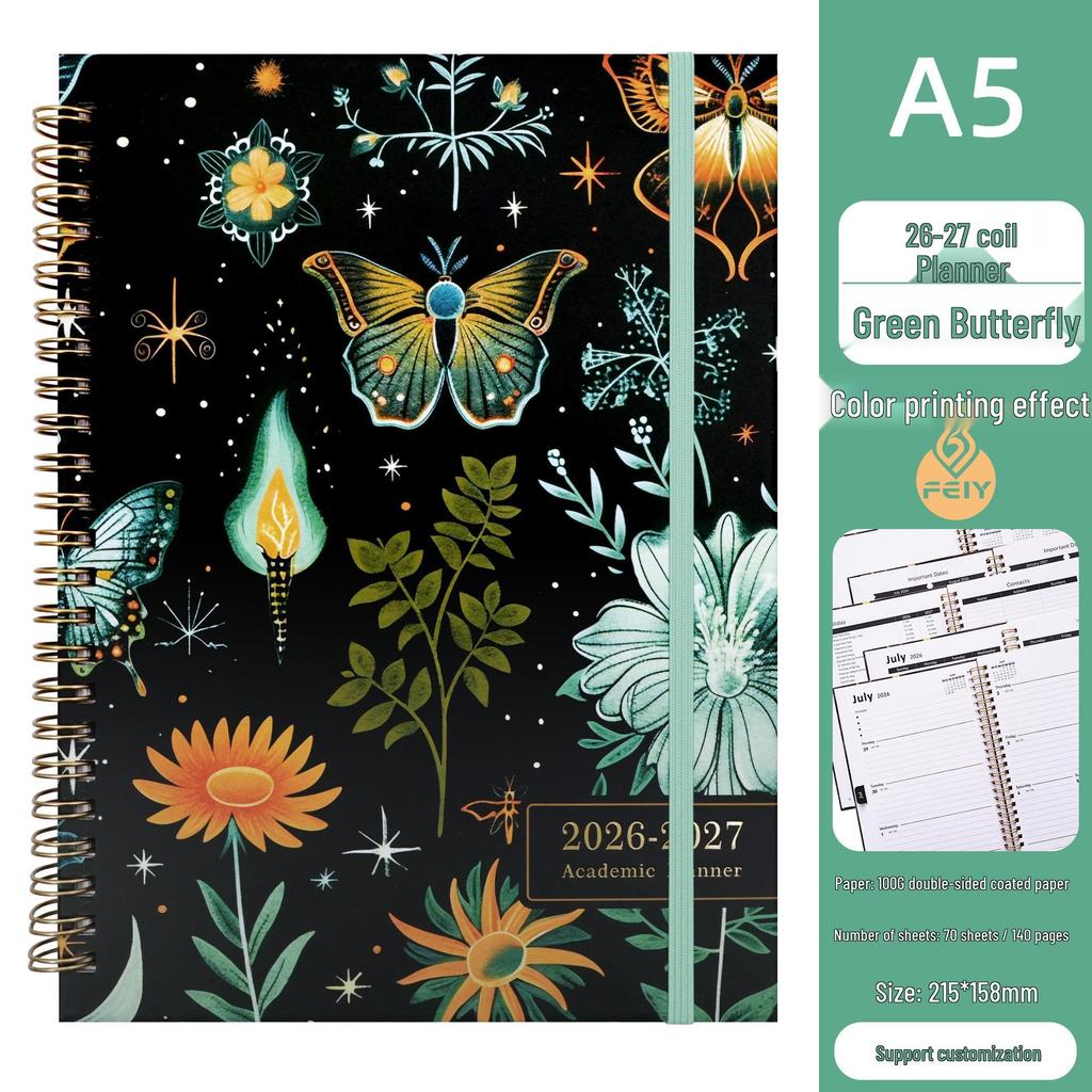 A5 Spiral Notebook: Customizable English Weekly Planner