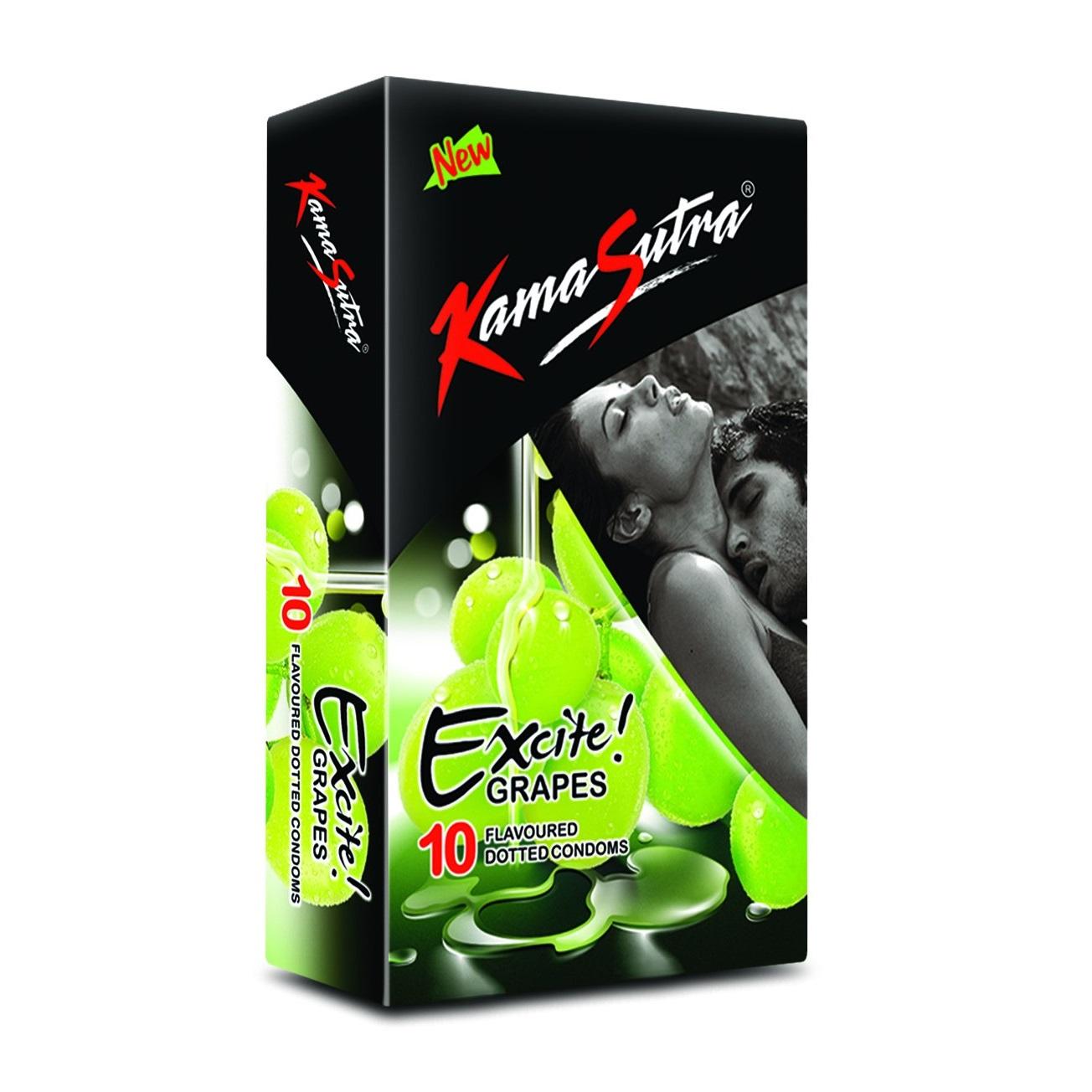 РџСЂРµР·РµСЂРІР°С‚РёРІС‹ СЃ Р°СЂРѕРјР°С‚РѕРј Р’РёРЅРѕРіСЂР°РґР° С‚РѕС‡РµС‡РЅС‹Рµ (10 С€С‚), Grapes Flavoured Condoms,  Kamasutra