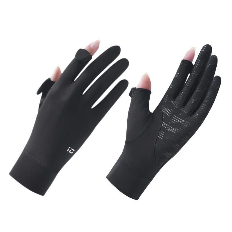 Women's Ice Silk Sun Protection Gloves - Lightweight, Breathable, Anti-Slip, UV Shield for Summer Cycling.