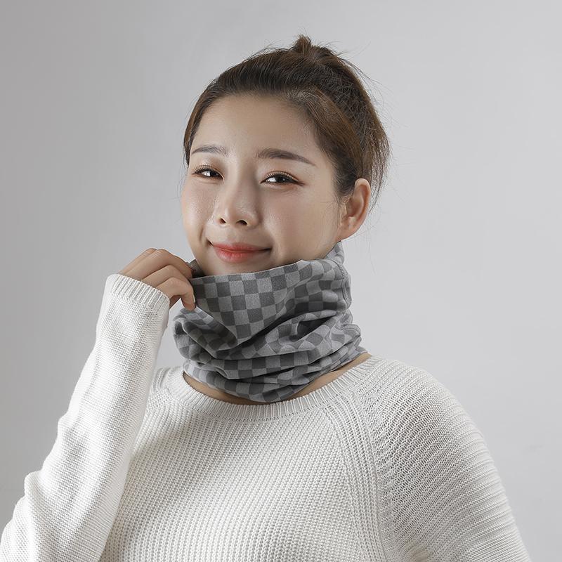 Women's Knitted Plaid Multifunctional Neck Gaiter Earloop Scarf Headband 3 in 1 Autumn Winter Warm Accessory Versatile Headwrap