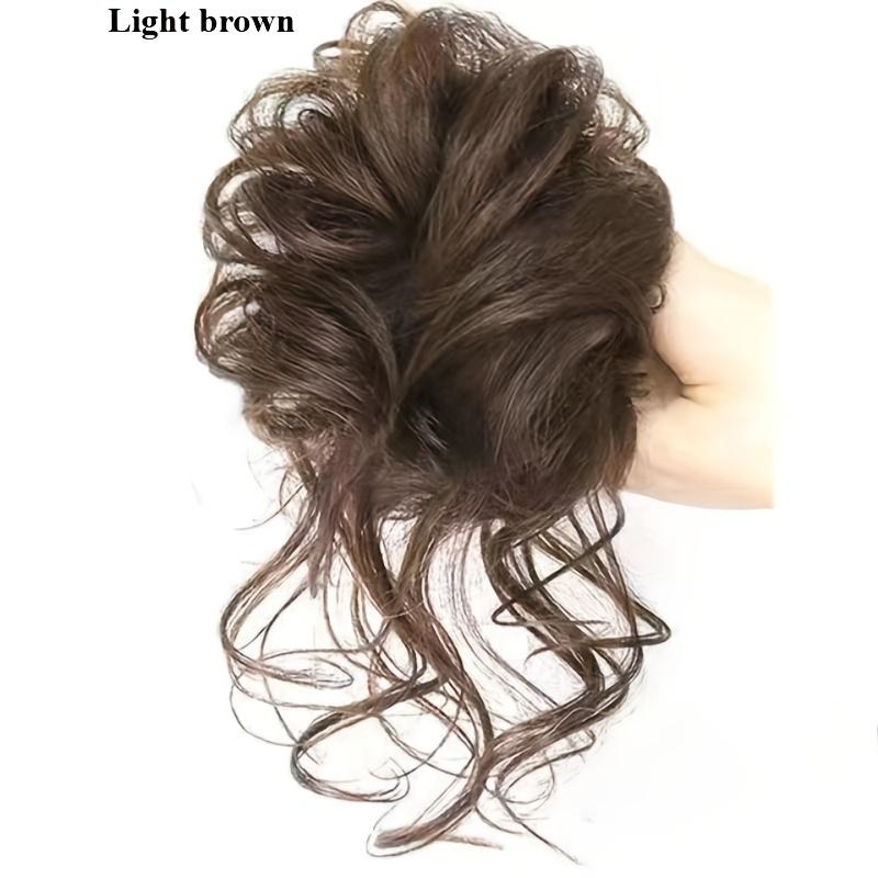 

1 Synthetic Updo, Fluffy and Curly Hair Band, Elastic Hair Clip, Lady s Wig Accessory 10inch светло-коричневого