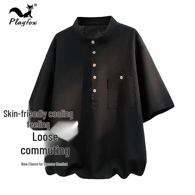 PLAYFOX Men s Summer Casual Short Sleeve T-Shirt L чёрный