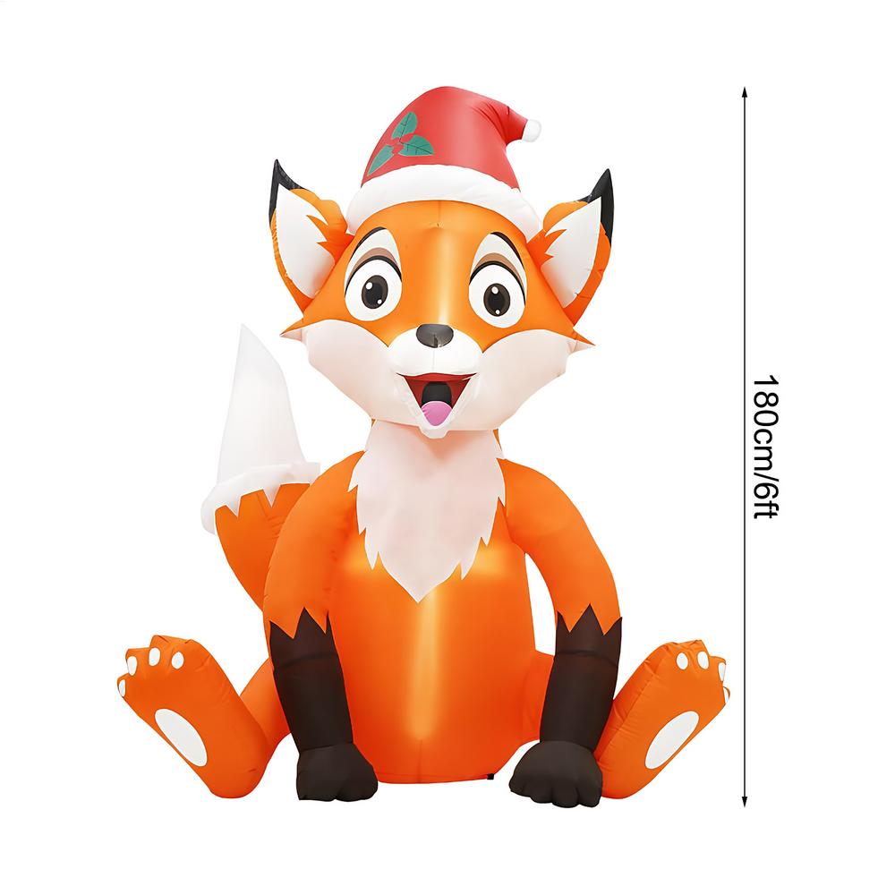 Christmas Inflatable Animal With Santa Hat Giant 6ft Home Decor With LED Lights Christmas Inflatable Decorations For New Year UK