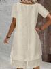 Spring/Summer Women's Casual Loose Short Sleeve Solid Color Layered Dress