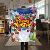 1PC My Singing Monsters Print Flannel Blanket, High quality All Seasons, Home Decor, Warmth and Comfort, Perfect for Christmas Gifts