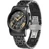 OLEVS Men's Chronograph Watch Black Analog Waterproof Quartz Business Style Large Display