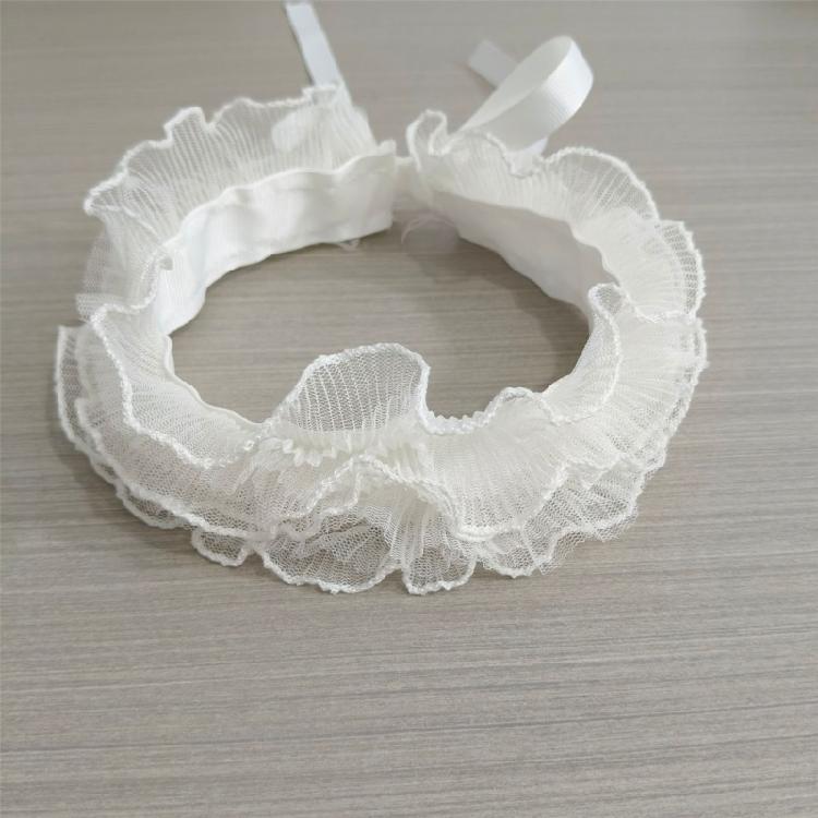 Vintage Neck Ruff Collar Victorian Layered Ruffled Mesh Choker with Ties Bandage for Women Girls Clothing Accessory