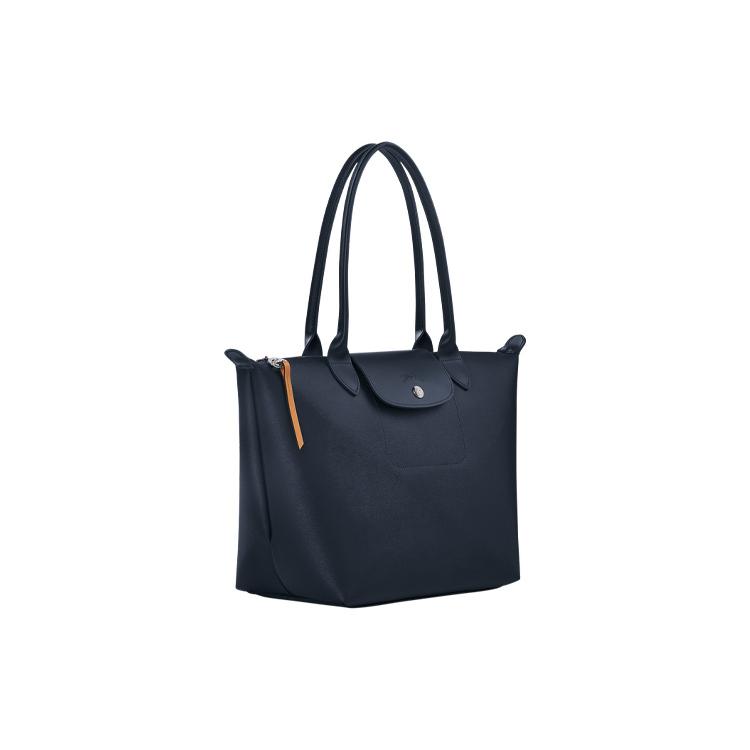 Longchamp Le Pliage City Rindsleder Tragbare Umhängetasche, Schultertasche Damen Marineblau