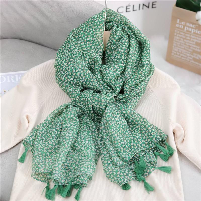 Autumn Fashion Ink Painting Floral Tassel Viscose Shawl Scarf Lady High Quality Wrap Pashmina Stole Bufandas Muslim Hijab Sjaal
