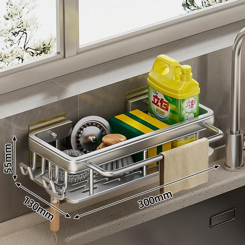 Veggmontert 2-etasjes hylle uten boring Baderomssjampoholder Flytende hylle for veggmontering Hylleoppbevaring Baderom Kjøkken Jernvare Oppbevarer