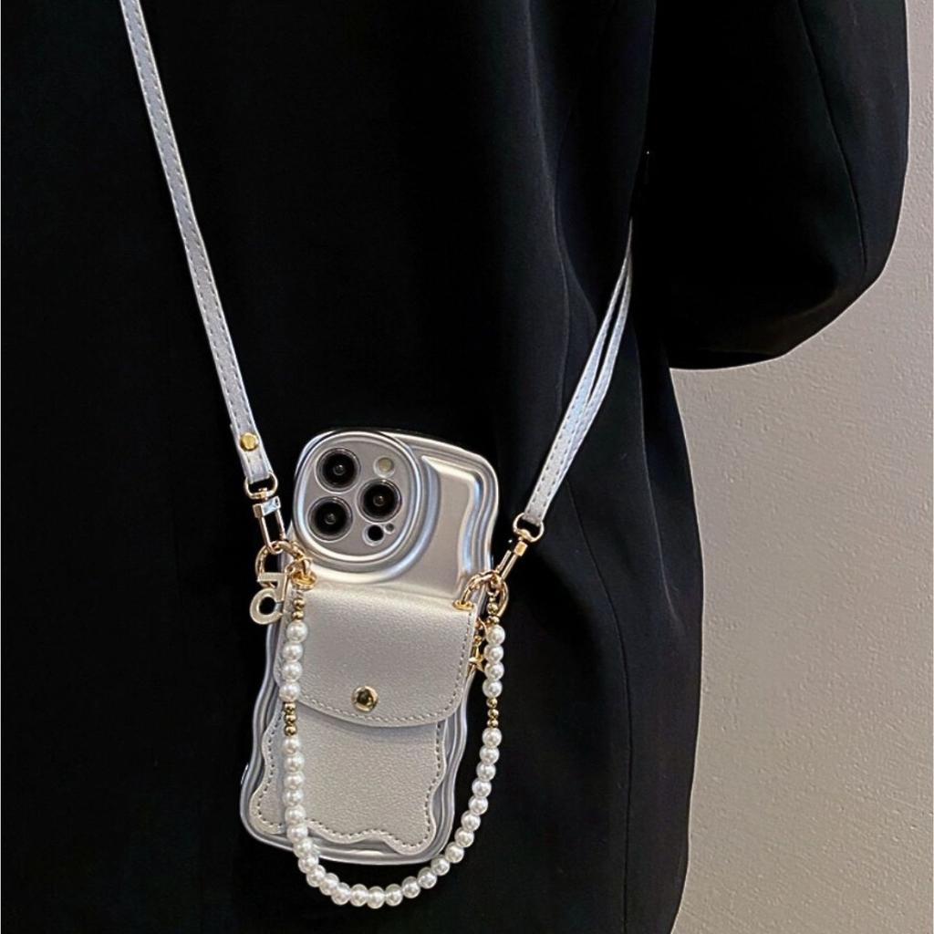Luxury Stylish Crossbody Shoulder Card Holder Wallet Case for 11-16 Pro Max Shockproof TPU Mobile Phone Case