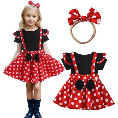 Costume Cosplay Souris Joyasslly pour Filles, Ensemble 3 Pièces à Manches Courtes, T-shirt, Jupe et Accessoire pour Cheveux, Parfait pour le Printemps, Costumes de Princesse,