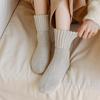 Unisex Thick Crew Socks Solid Color Warm Winter Socks Ribbed Stretchy Casual Socks for Women Leggings And Low Cut Boots