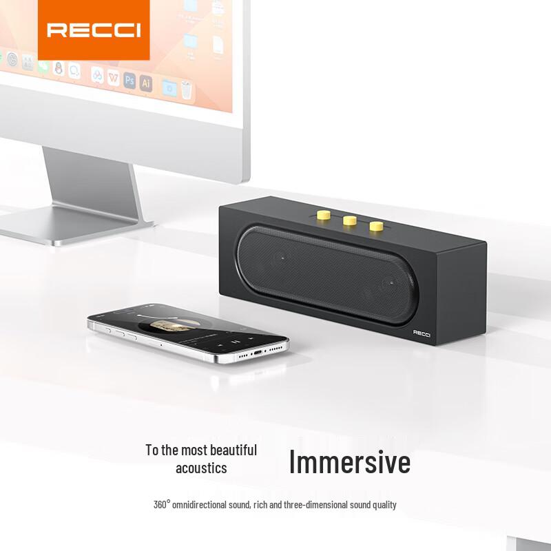 Recci TWS Wireless Stereo Desktop Speaker (CN version)