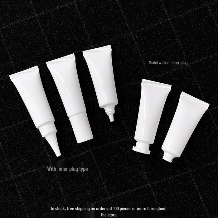 10g White Cosmetic Soft Tube, 10ml Empty Plastic Bottle, Small Capacity Trial Size