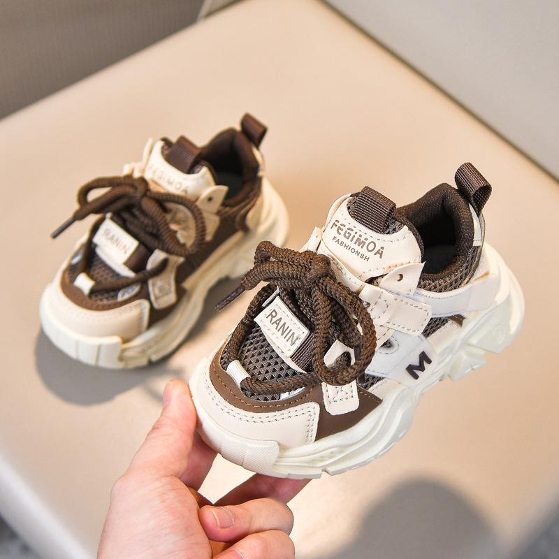 Spring Autumn Kids Mesh Breathable Running Shoes Boys Girls Soft Sole Dad Sneakers Lightweight Athletic Footwear