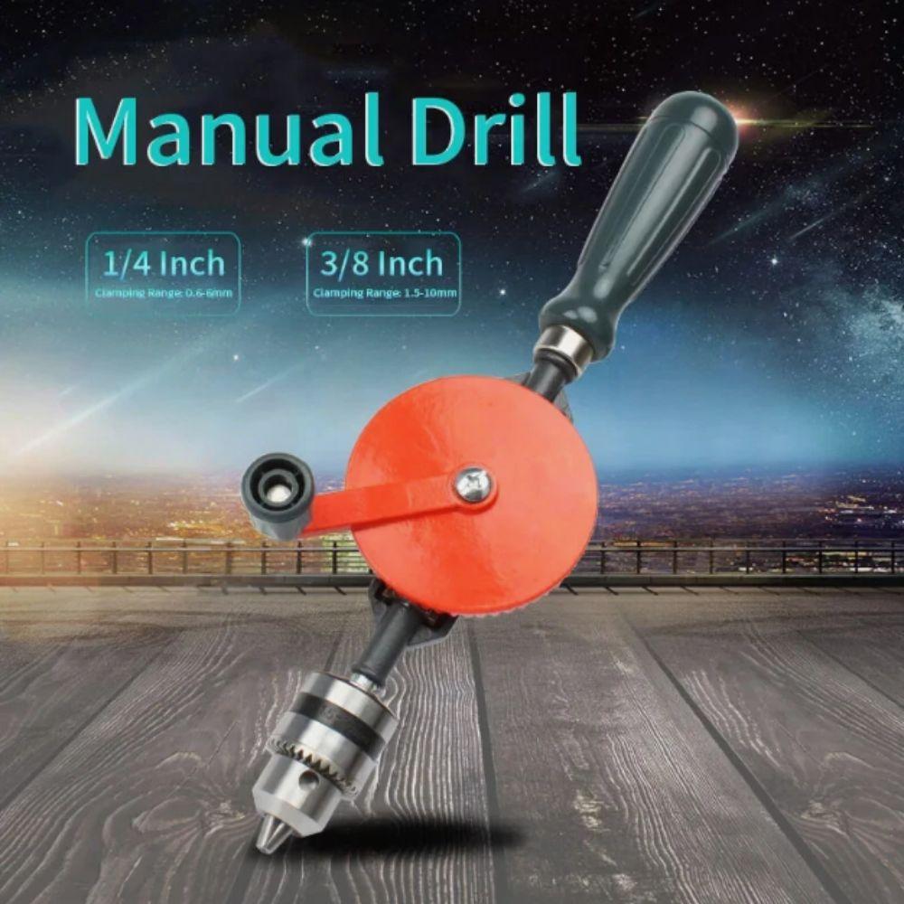 Double Pinions Hand Drill 1/4 Inch Woodworking Drill Manual Drill  Circuit Board Punching