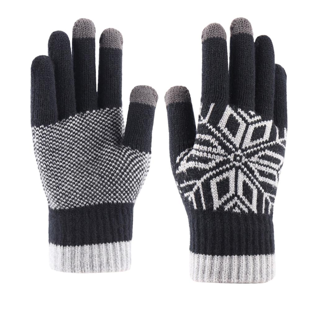 Winter Men Adult Plus Fall And Winter Thickened Knitted Warm Woolen Gloves