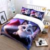 Cute Blue-Eyed Fox In Snowy Night Printed Duvet Cover Set1 Duvet Cover+2 Pillowcasemulti Size Bedroom Bedding Decor Luxury Gift