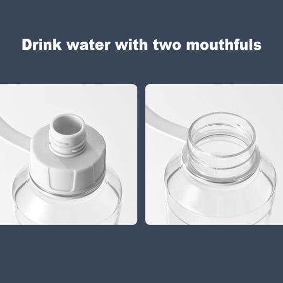 1000ml Sports Water Bottle with Handle Large Capacity Leak-proof Shaker Cup Portable Drinkware Transparent Outdoor Running Cycling Travel