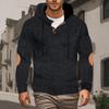 Men Fleece Lined Hoodie Warm Casual Sweatshirt with Button Hood Cozy Thickened Pullover for Autumn Winter Daily Wear Sports School Street